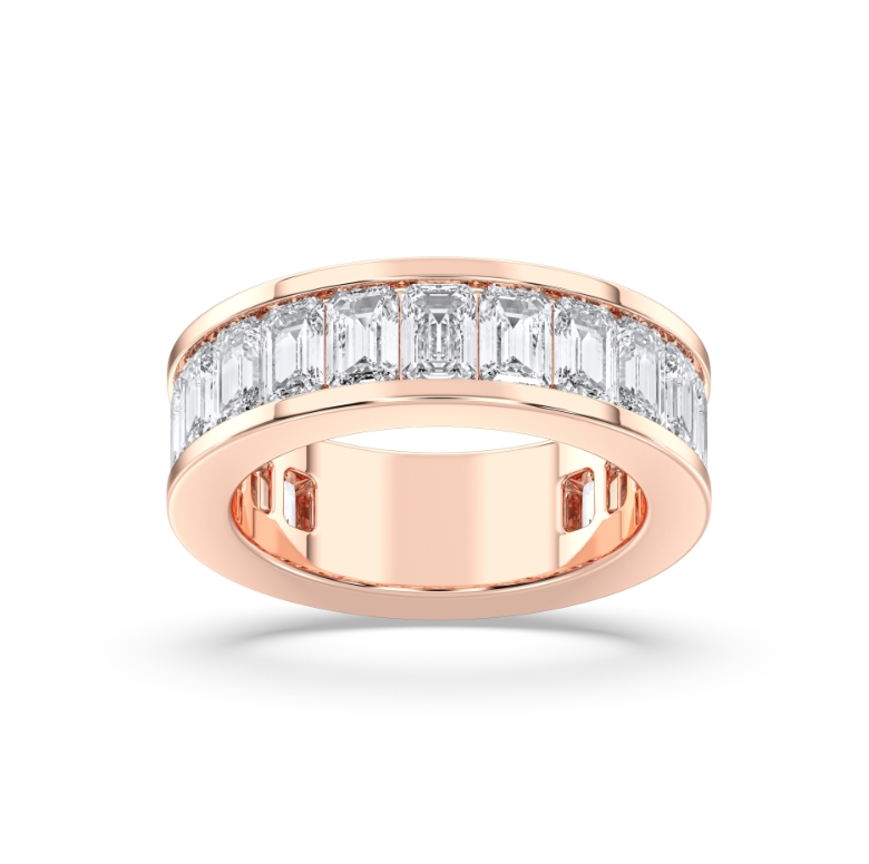 EMERALD ETERNITY MENS RING