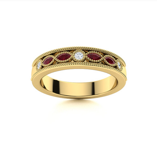 Ruby and Diamond Wedding Ring