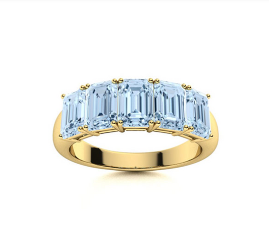 Emerald Aquamarine Wedding Ring