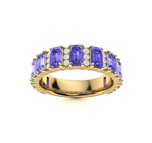 Tanzanite and Diamond Wedding Ring