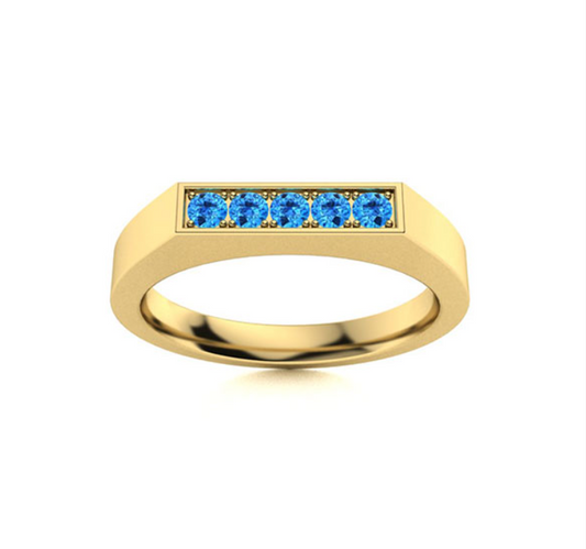 Blue Topaz Wedding Ring