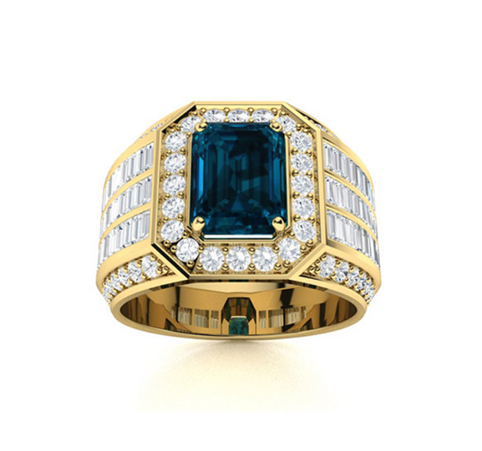Amethyst and VS Diamond Men's Ring - M&D Signature Jewels