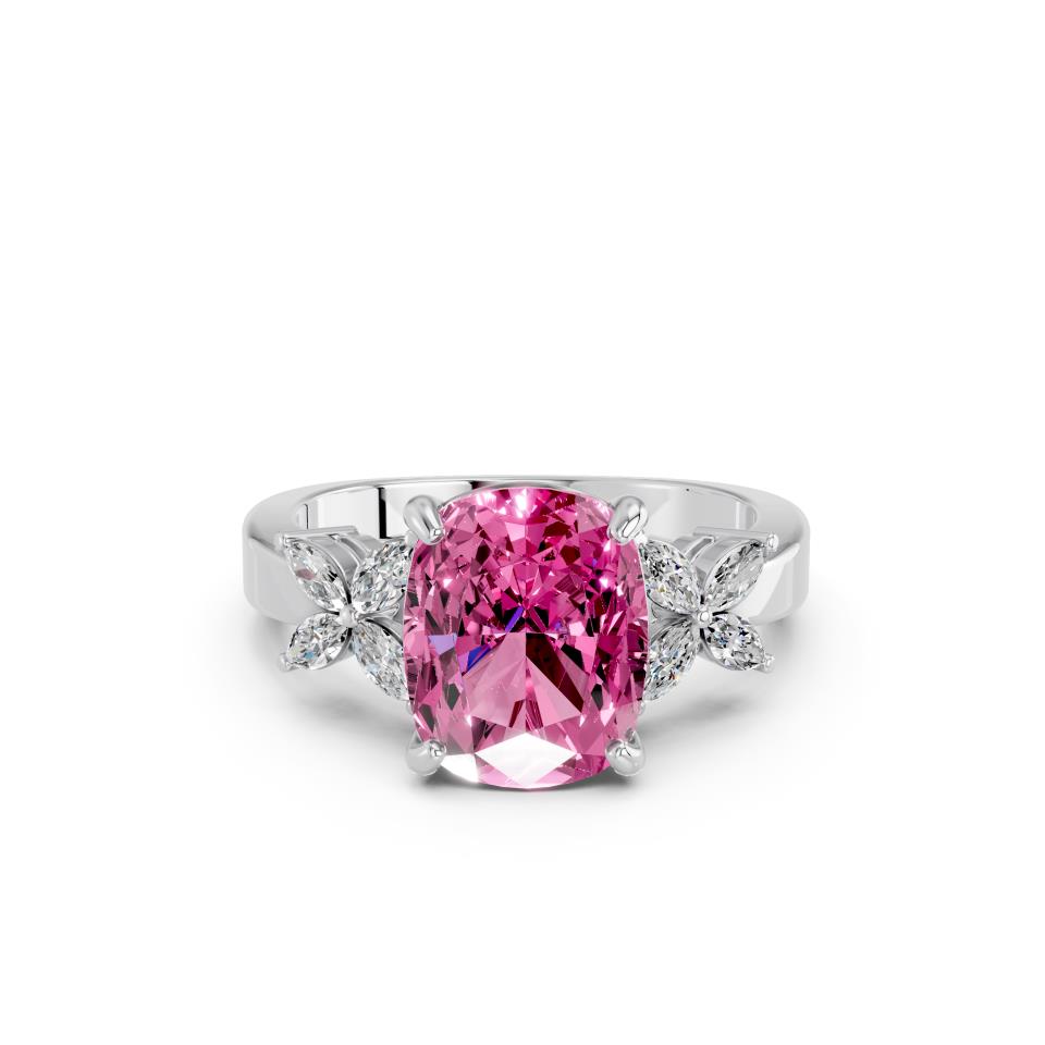 OVAL PINK HALO RING