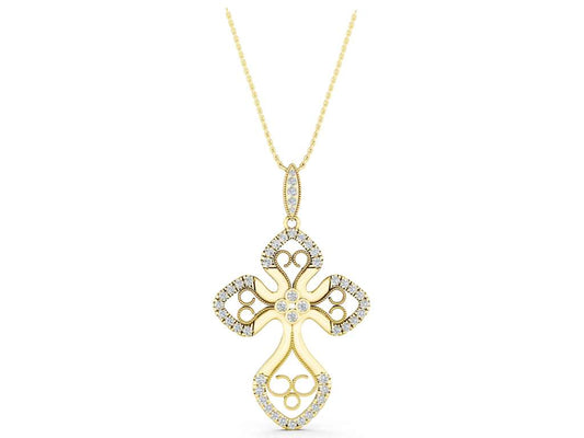 MILGRAIN CROSS PENDANT - M&D Signature Jewels