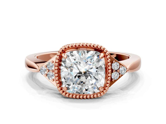 CUSHION MILGRAIN VINTAGE RING - M&D Signature Jewels