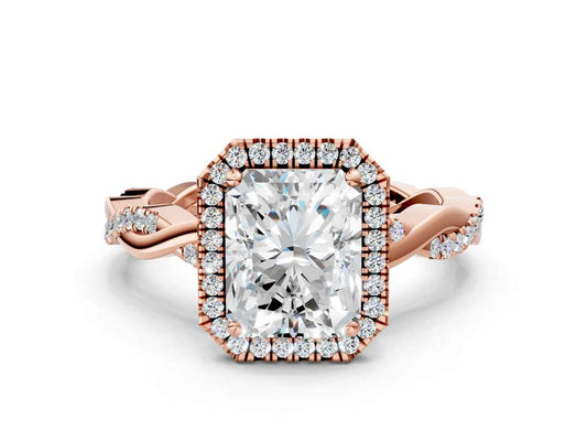 RADIANT TWISTED PAVE WITH HALO - M&D Signature Jewels