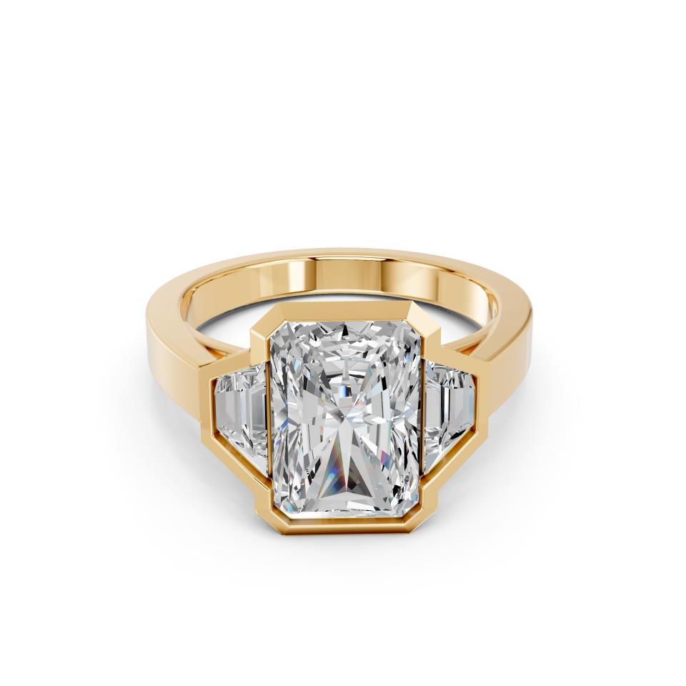 RADIANT BEZEL WITH TRAPEZOID SIDE STONES