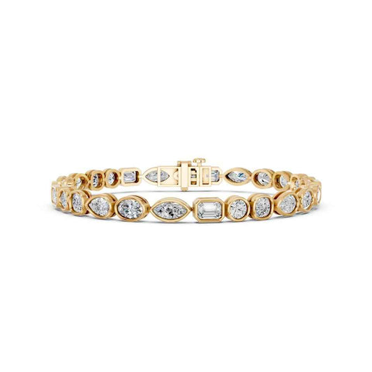 MULTI-SHAPE BEZEL TENNIS NECKLACE