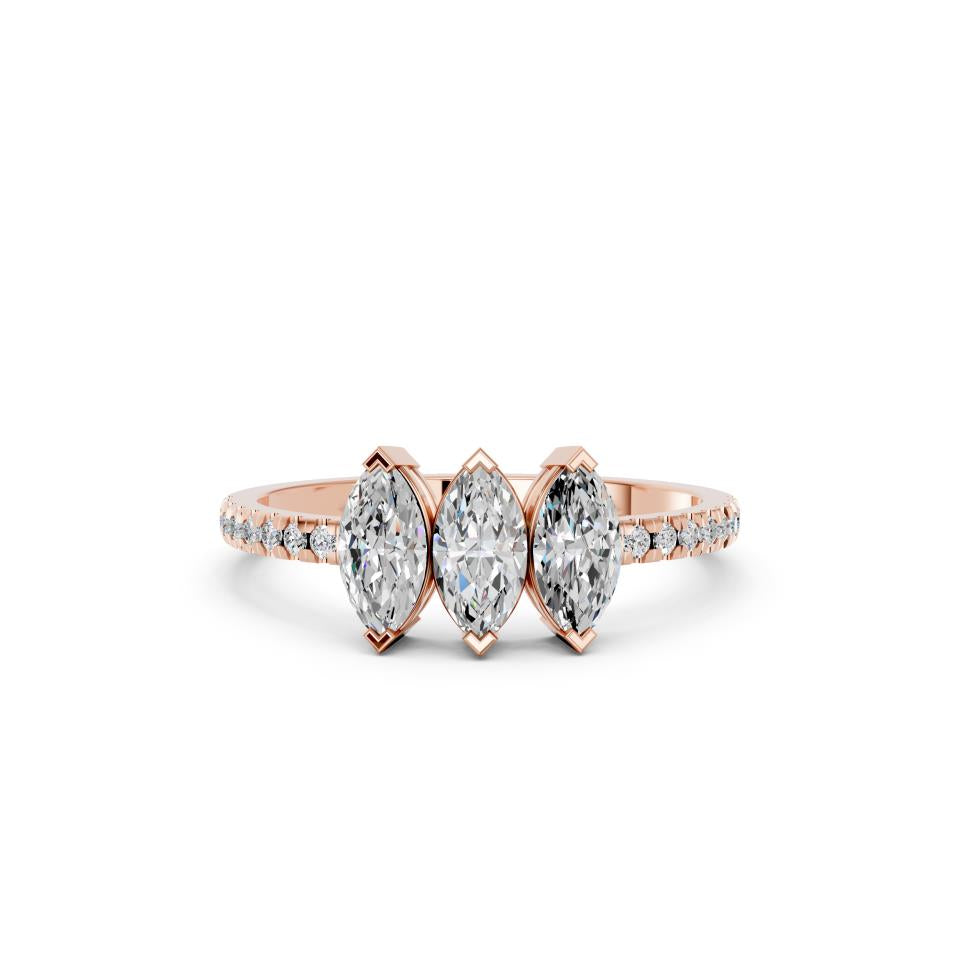3 STONE MARQUISE PAVE BAND