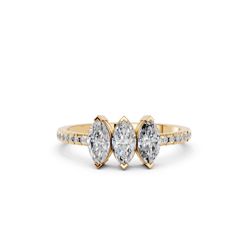 3 STONE MARQUISE PAVE BAND