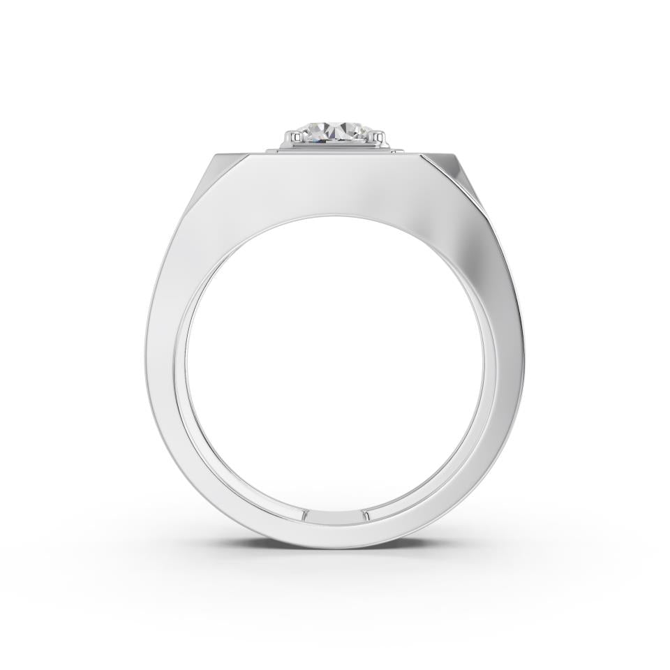 ROUND HALO MENS RING