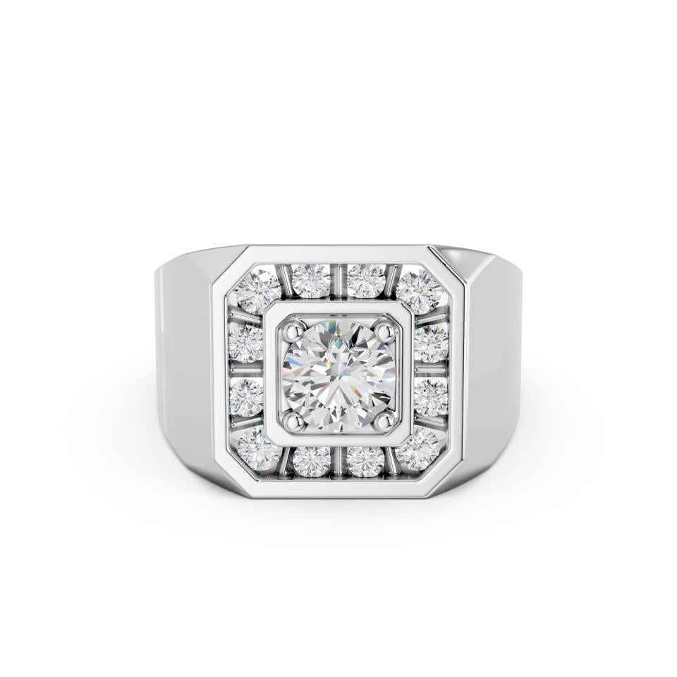 ROUND HALO MENS RING