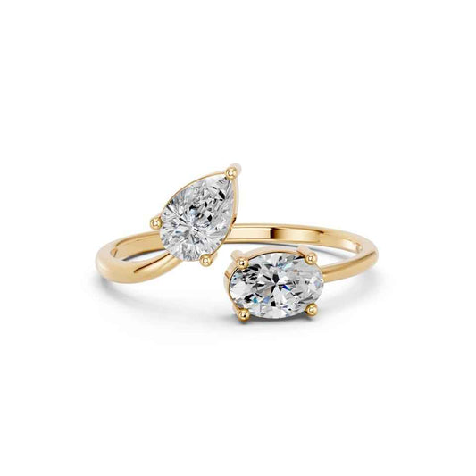 PEAR & OVAL TOI MOI RING