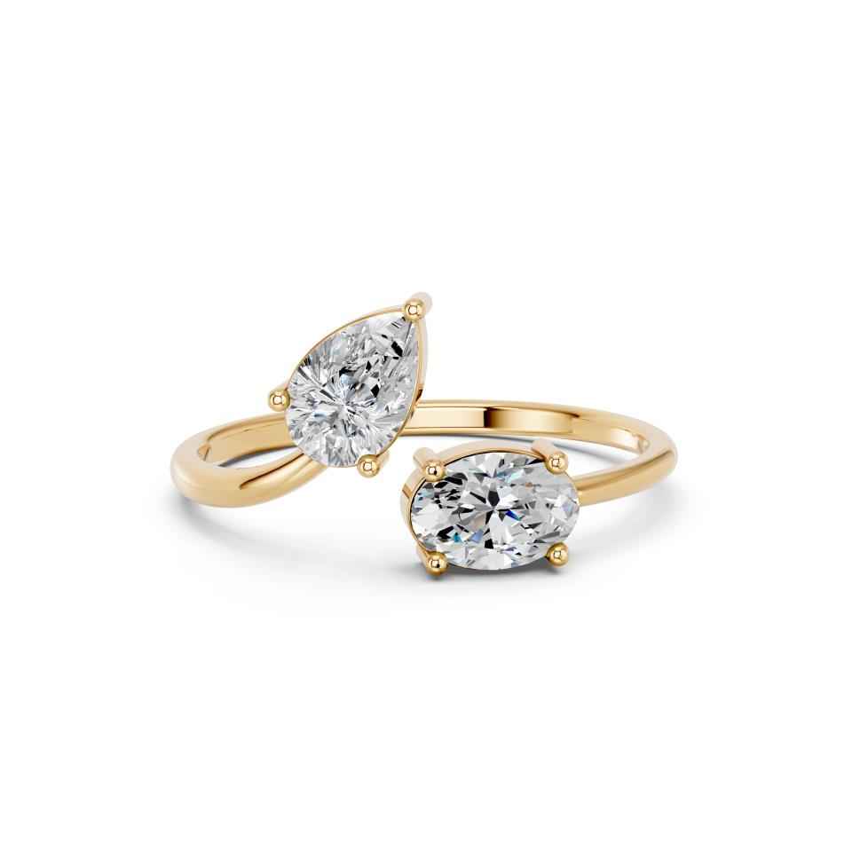 PEAR & OVAL TOI MOI RING