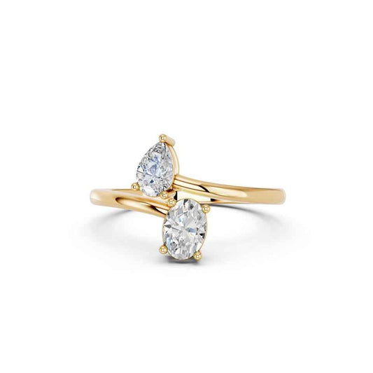 PEAR & OVAL TOI MOI RING