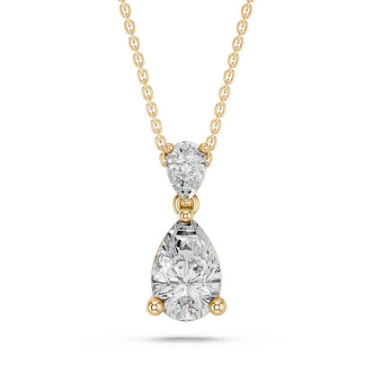 PEAR TWO STONE PENDANT
