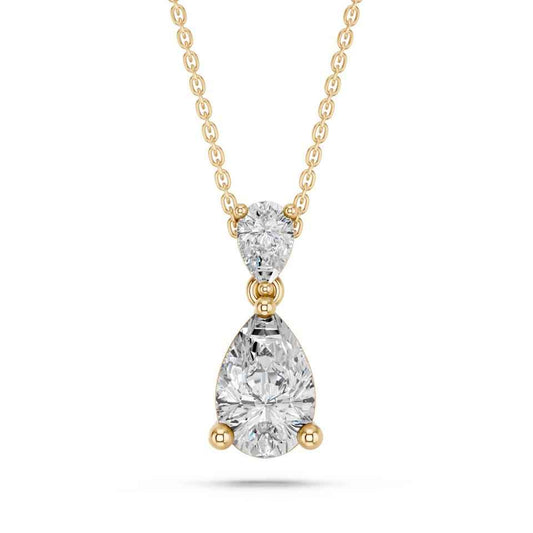 PEAR TWO STONE PENDANT