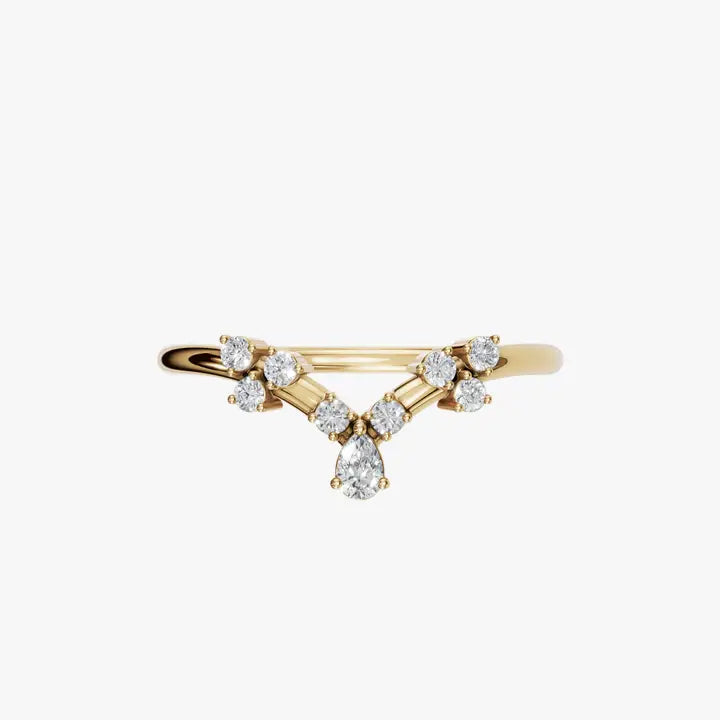 PEAR ROUND WEDDING BAND