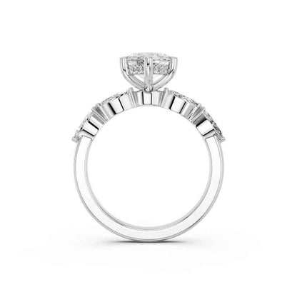 MARQUISE RING WITH HIDDEN HALO AND SIDE STONES
