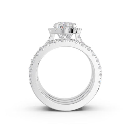 ROUND HALO PAVE BRIDAL SET