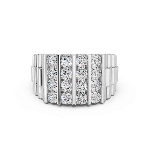 ROUND 4 ROW CHANNEL MENS RING