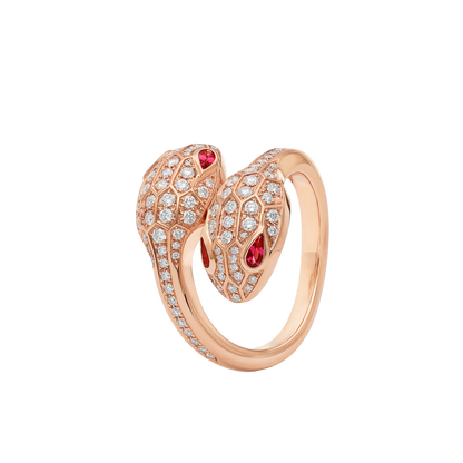 SERPENT RUBY PAVE LAB DIAMOND RING - M&D Signature Jewels