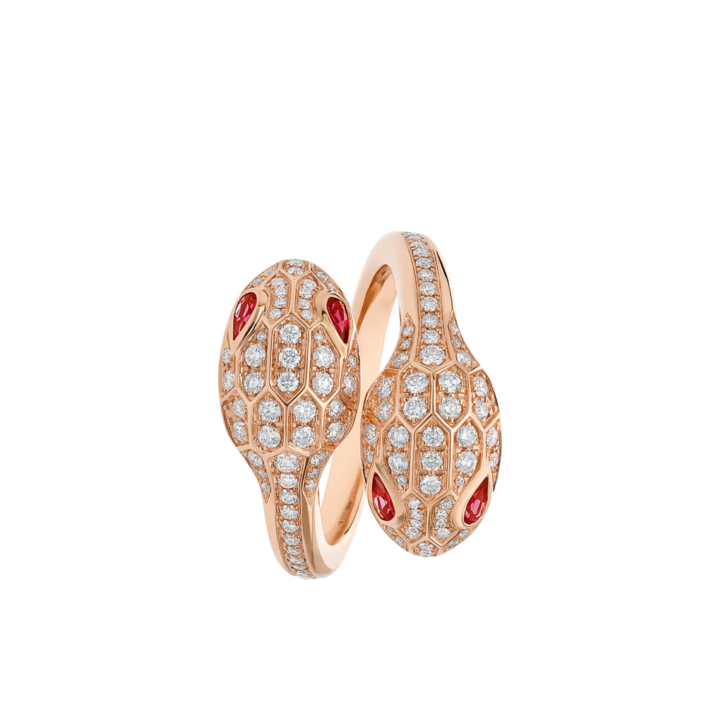 SERPENT RUBY PAVE LAB DIAMOND RING