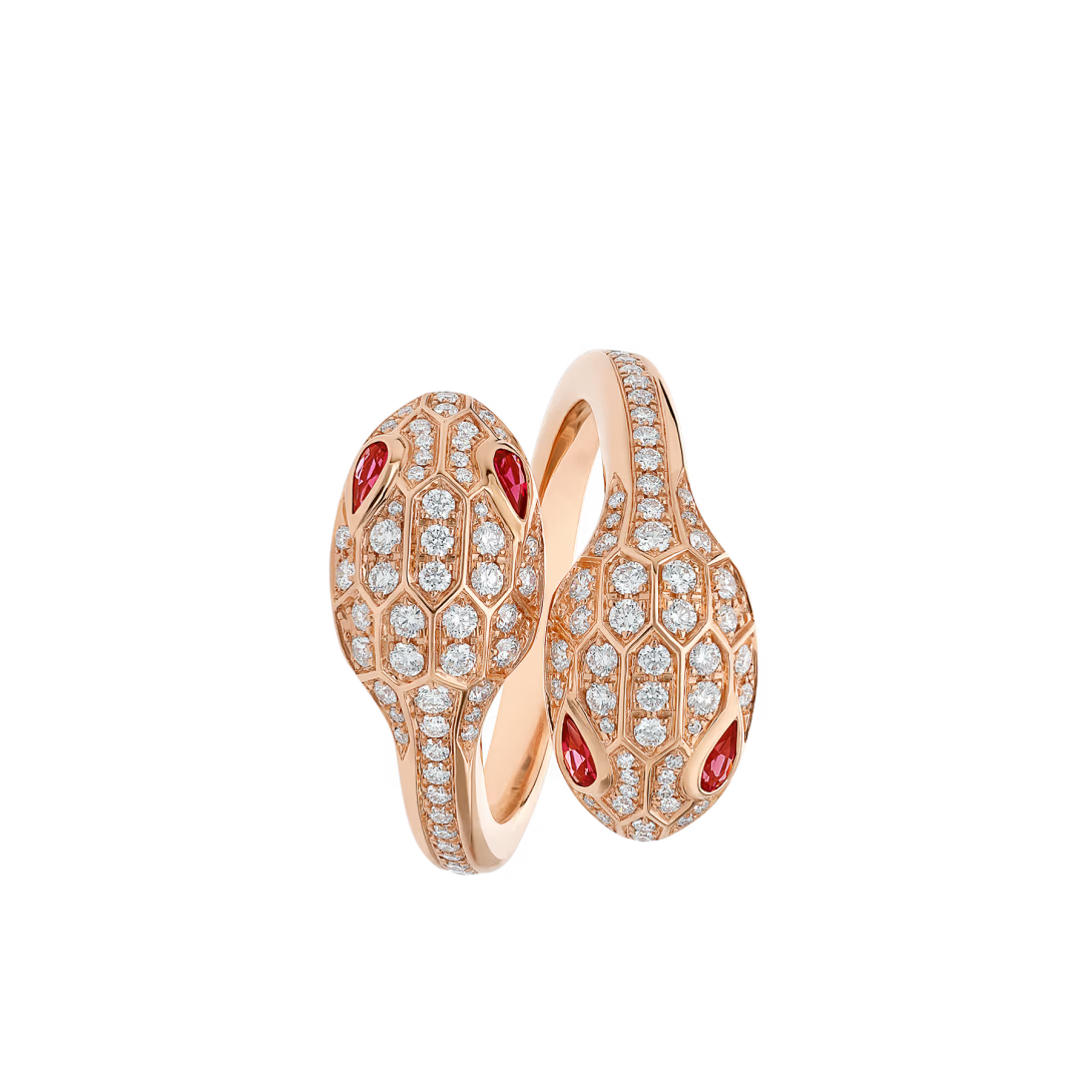 SERPENT RUBY PAVE LAB DIAMOND RING
