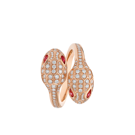 SERPENT RUBY PAVE LAB DIAMOND RING - M&D Signature Jewels