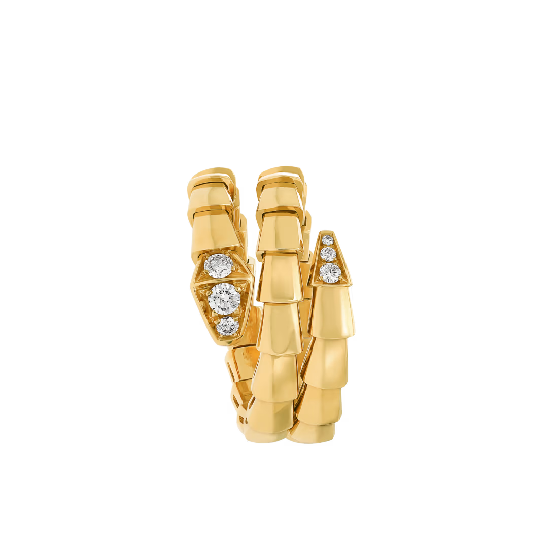 SERPENT TWO ROW PAVE LAB DIAMOND RING