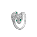 SERPENT EMERALD PAVE LAB DIAMOND RING