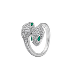 SERPENT EMERALD PAVE LAB DIAMOND RING