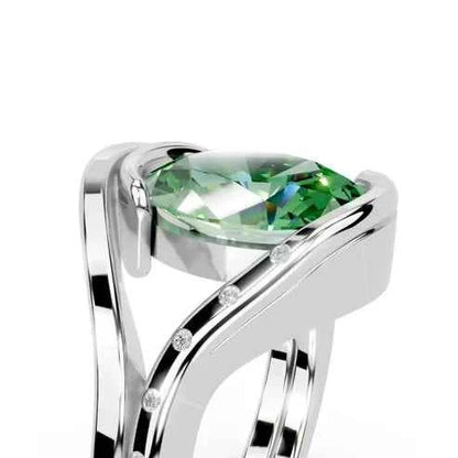 OVAL PAVE ENGAGEMENT RING