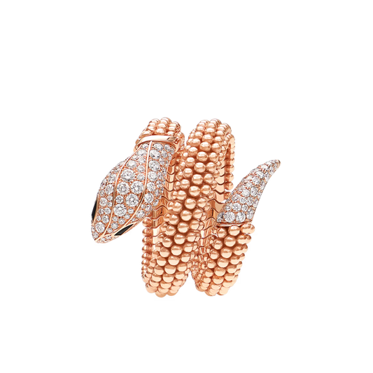 SERPENT MILGRAIN PAVE LAB DIAMOND RING - M&D Signature Jewels