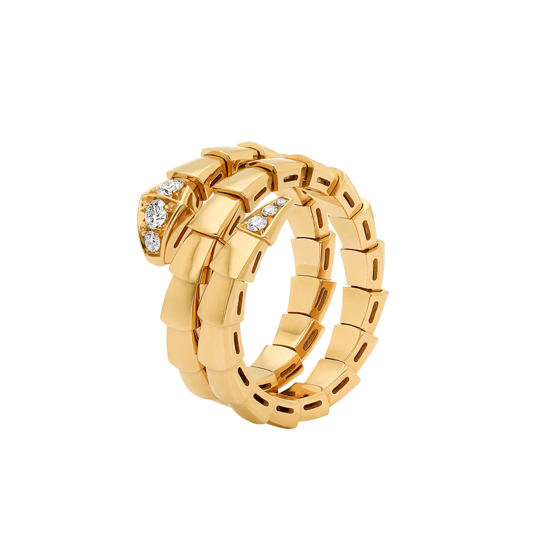 SERPENT TWO ROW PAVE LAB DIAMOND RING