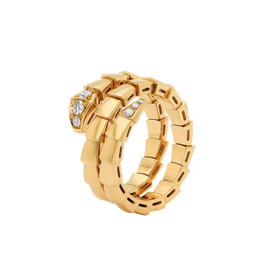 SERPENT TWO ROW PAVE LAB DIAMOND RING - M&D Signature Jewels