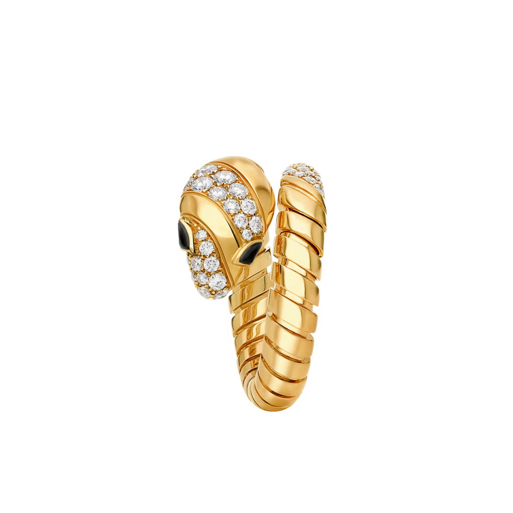 SERPENT TWO ROW PAVE LAB DIAMOND RING