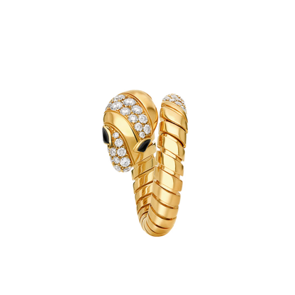 SERPENT TWO ROW PAVE LAB DIAMOND RING - M&D Signature Jewels