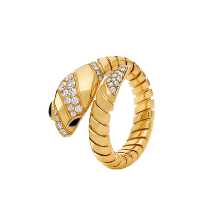 SERPENT TWO ROW PAVE LAB DIAMOND RING - M&D Signature Jewels
