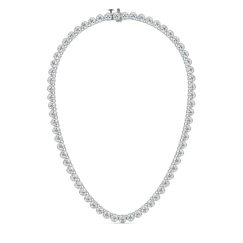ROUND BEZEL TENNIS NECKLACE