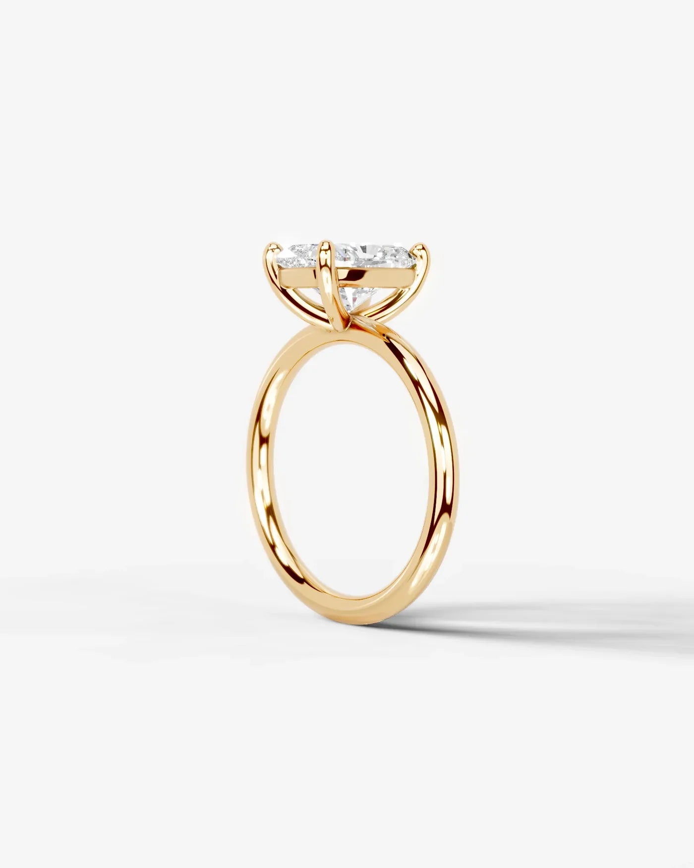 Radiant Cut Halo Lab Grown Diamond Engagement Ring with Side Stones| D VS1