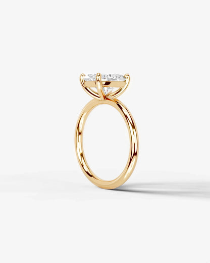 Radiant Cut Halo Lab Grown Diamond Engagement Ring with Side Stones| D VS1