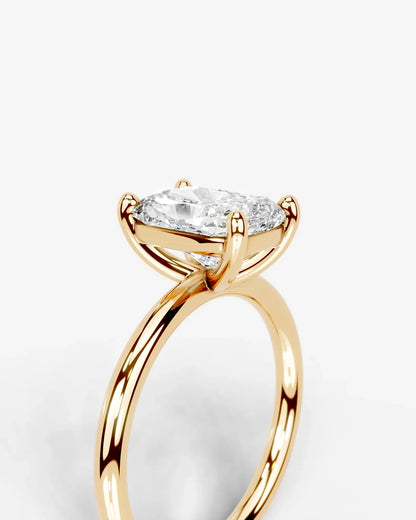 Radiant Cut Halo Lab Grown Diamond Engagement Ring with Side Stones| D VS1
