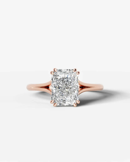 Radiant  Cut Lab Diamond Engagement Ring with classic eight prong| D VS1
