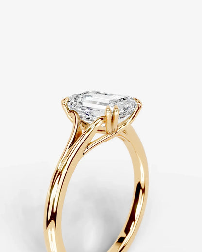 Radiant  Cut Lab Diamond Engagement Ring with classic eight prong| D VS1
