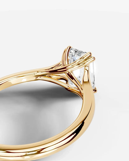 Emerald Cut Lab Diamond Engagement Ring with classic eight prong| D VS1