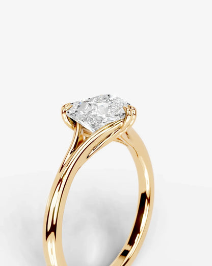Heart Cut Lab Diamond Engagement Ring with classic eight prong| D VS1