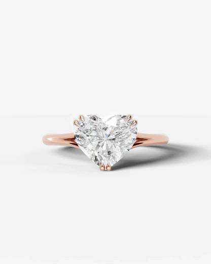 Heart Cut Lab Diamond Engagement Ring with classic eight prong| D VS1