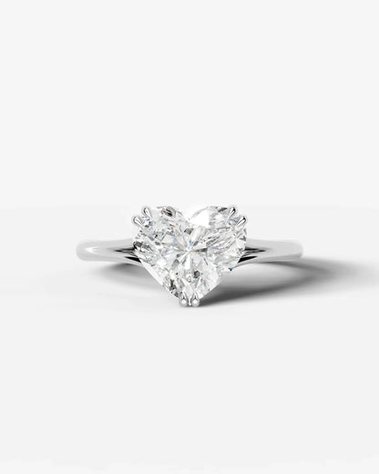 Heart Cut Lab Diamond Engagement Ring with classic eight prong| D VS1