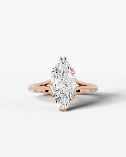 Marquise Cut Lab Diamond Engagement Ring with classic eight prong| D VS1